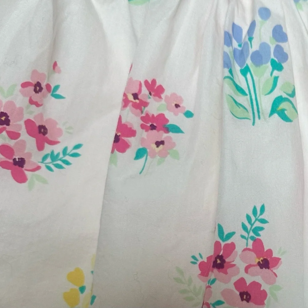 Gymboree White Circle Floral Print Skirt, Size 12-18‎ M, MSRP $36